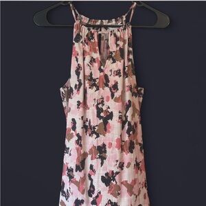Nine West Pink and Brown Abstract Blouse
